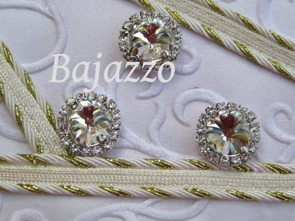 Strass Rund crystal eingefasst 12 mm